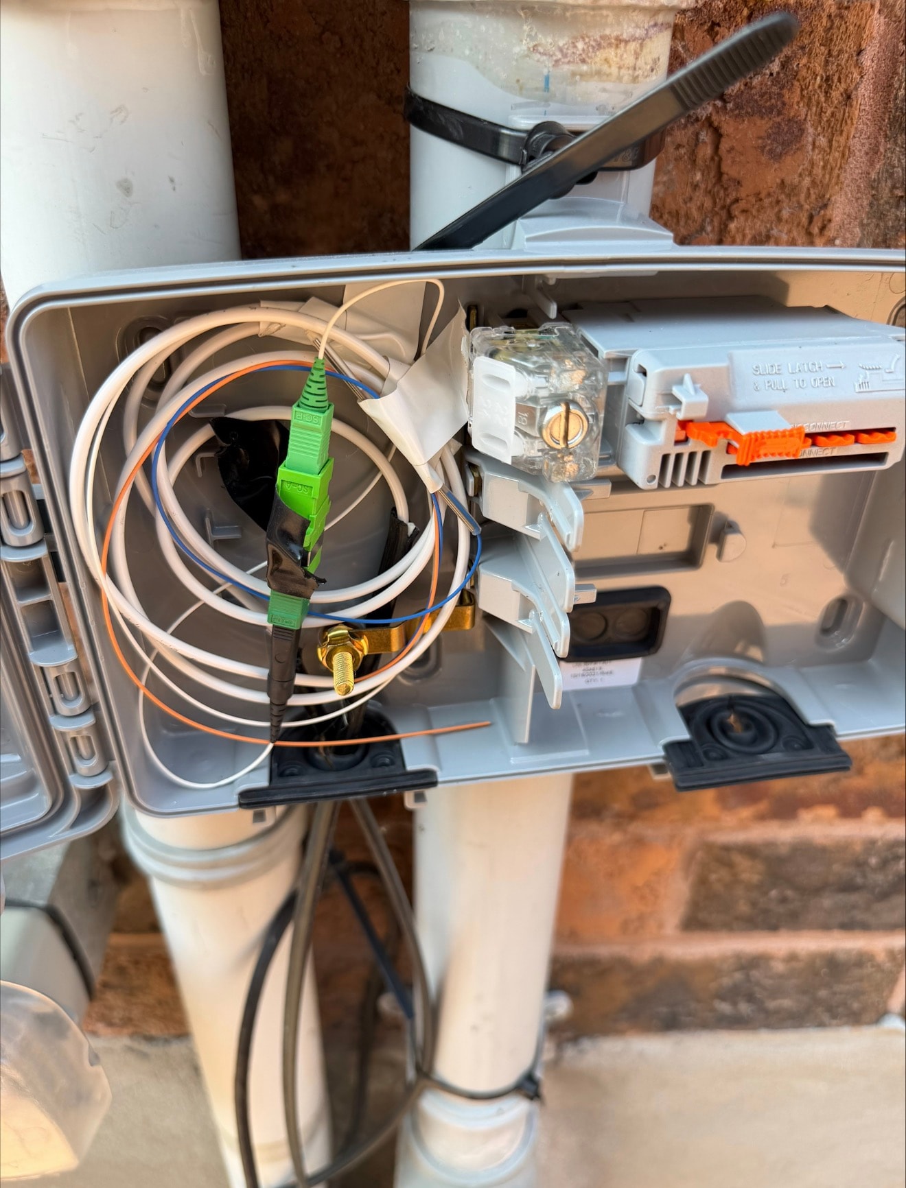 Utility locating equipment on residential site